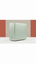 Minimalist pale sage aluminum workstation case