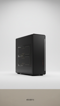 Dual-GPU matte black AI desktop workstation